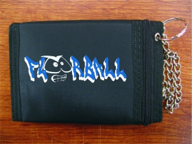 Florbal - ( Floorball ) čierna pevná textilná peňaženka s retiazkou a karabínkou, tlačené logo